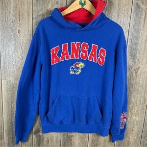 Kansas Jayhawks Embroidered Hoodie Colosseum Adult Size Medium Royal Blue